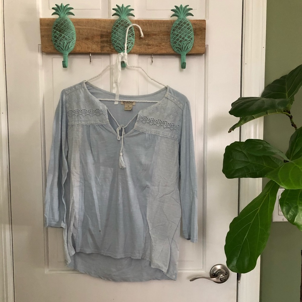 Lucky Brand lacy detail blouse